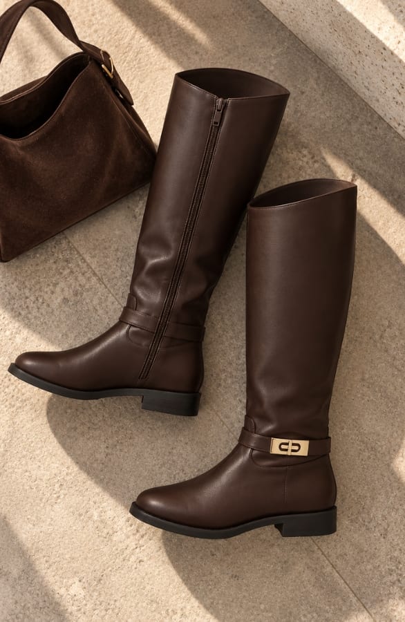 Riding Buckle Hoge Laarzen Choco – schoenen, foto 2