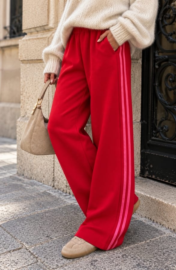 Bies Wide Leg Pants Rood Fuchsia – broeken, foto 2