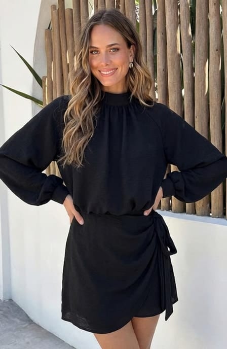 Halter Wrap Playsuit Zwart