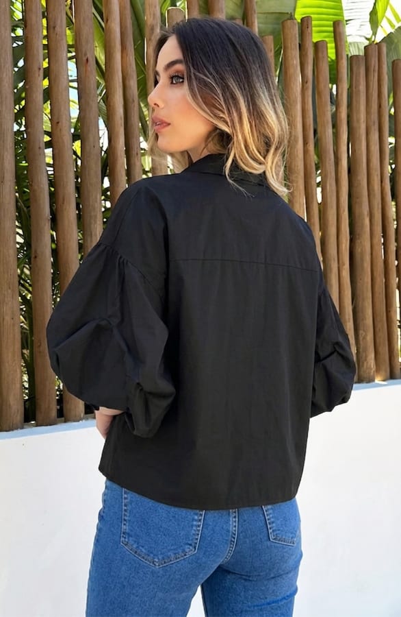 Oversized Batwing Blouse Nova Black – dameskleding, foto 5