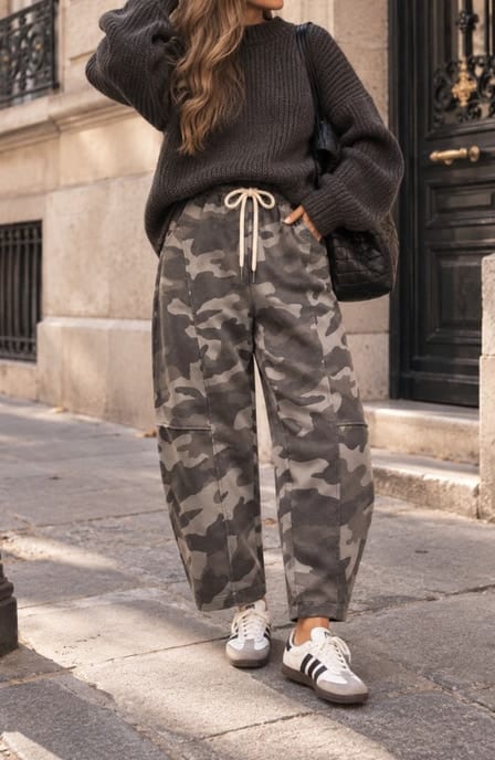 Camo Balloon Jogger Broek Grey – broeken, foto 3