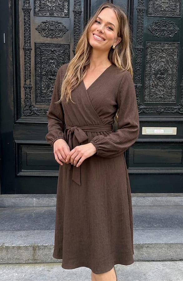 Smocked Maxi Jurk Anika Choco – alle jurkjes, foto 5