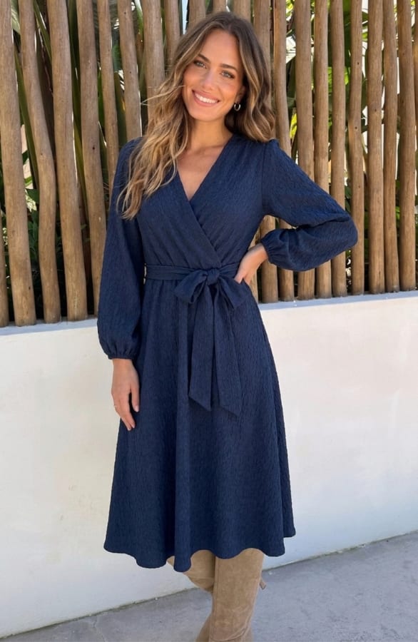 Smocked Maxi Jurk Anika Navy – alle jurkjes, foto 2