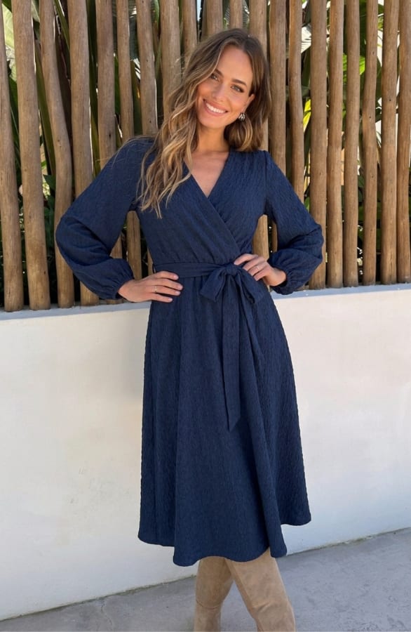 Smocked Maxi Jurk Anika Navy – alle jurkjes, foto 3