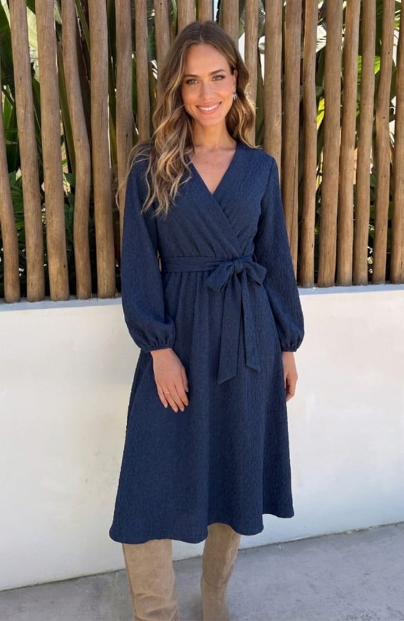 Smocked Maxi Jurk Anika Navy – alle jurkjes, foto 4