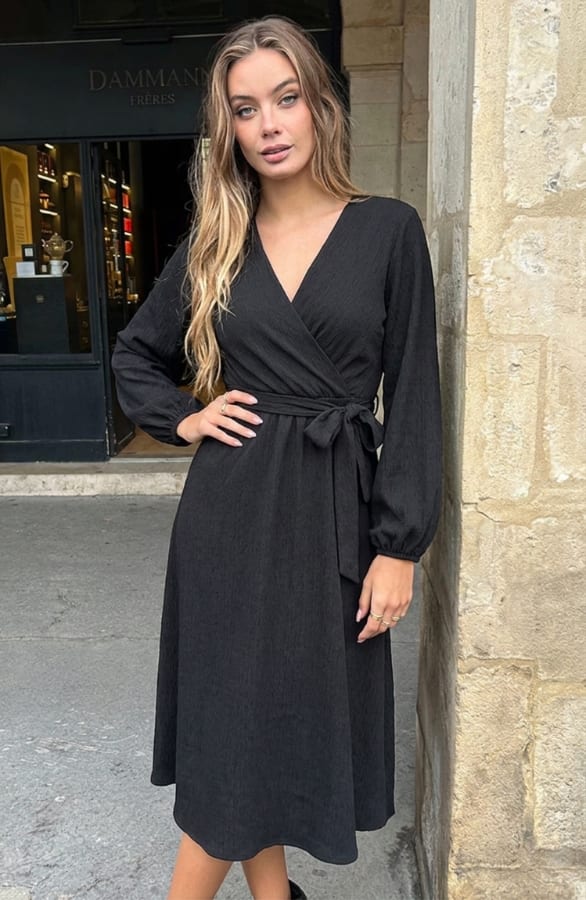 Smocked Maxi Jurk Anika Black – alle jurkjes, foto 2