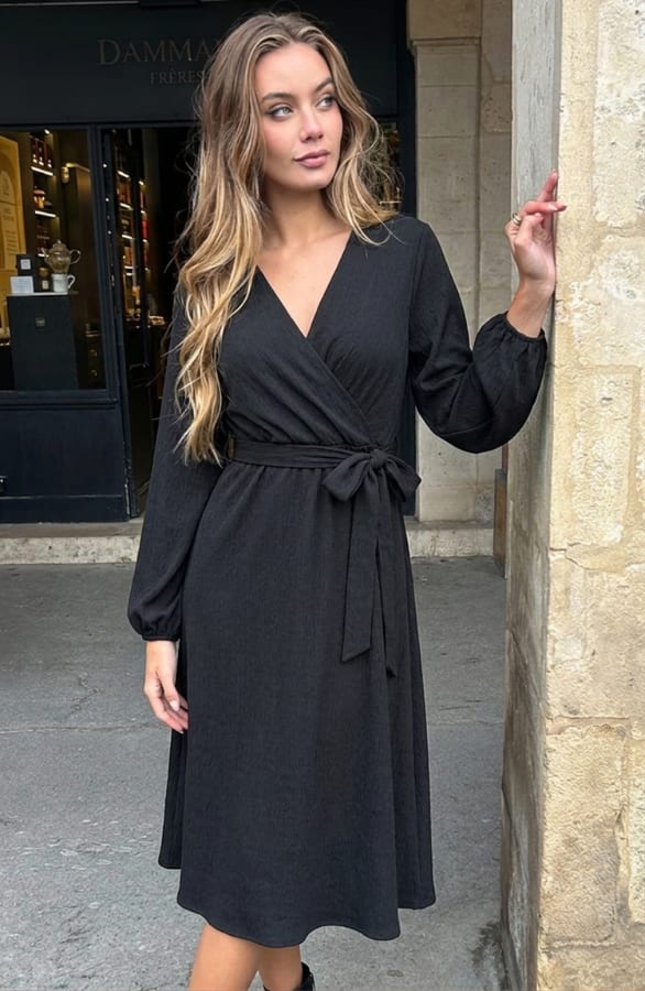 Smocked Maxi Jurk Anika Black – alle jurkjes, foto 3