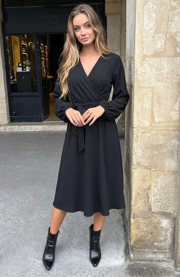 Smocked Maxi Jurk Anika Black – alle jurkjes, foto 4