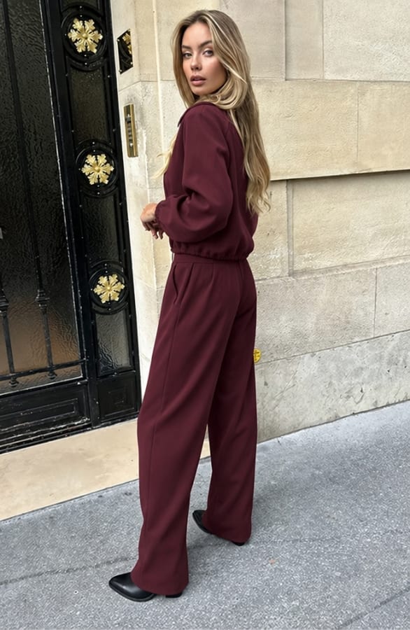 Lilly Pantalon Suit  Regular Burgundy – broeken, foto 3