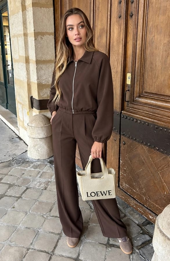 Lilly Pantalon Suit Regular Choco – broeken, foto 2