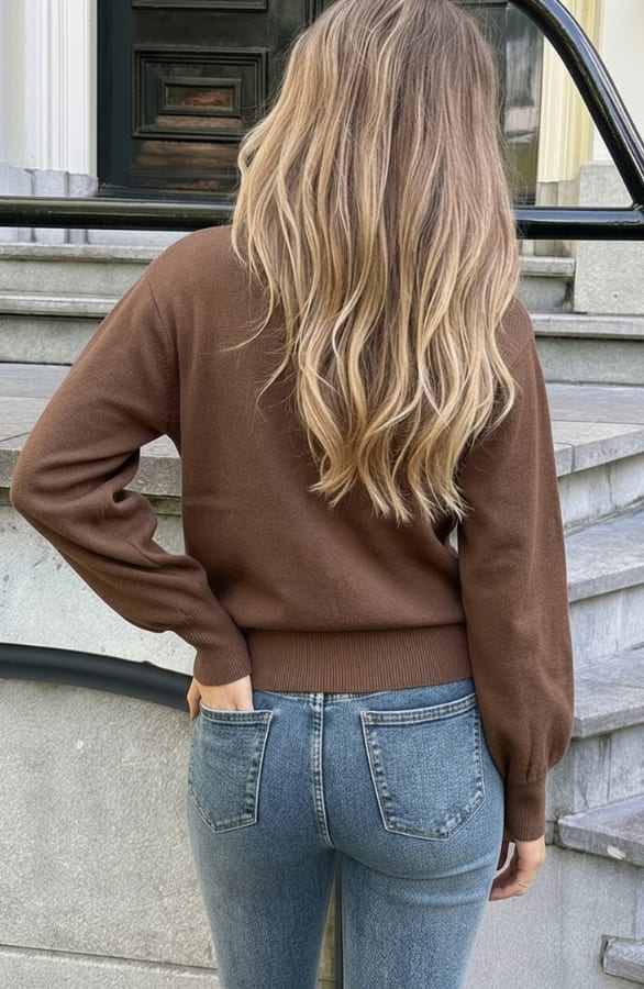 Studded High Neck Trui Choco – truien, foto 3