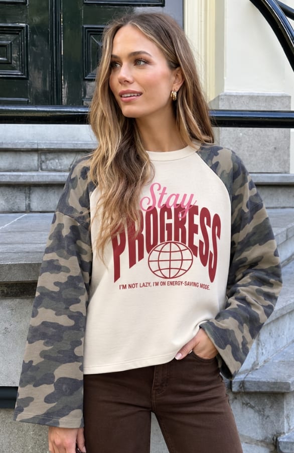 Stay Progress Top Camo Army – shirts & tops, foto 2