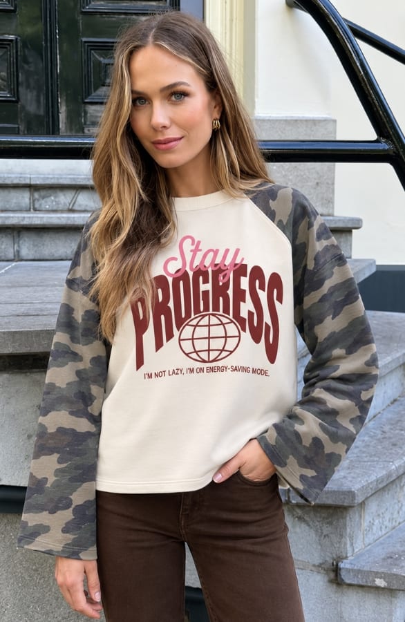 Stay Progress Top Camo Army – shirts & tops, foto 4
