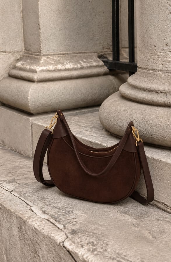 Schoudertas Suedine Choco