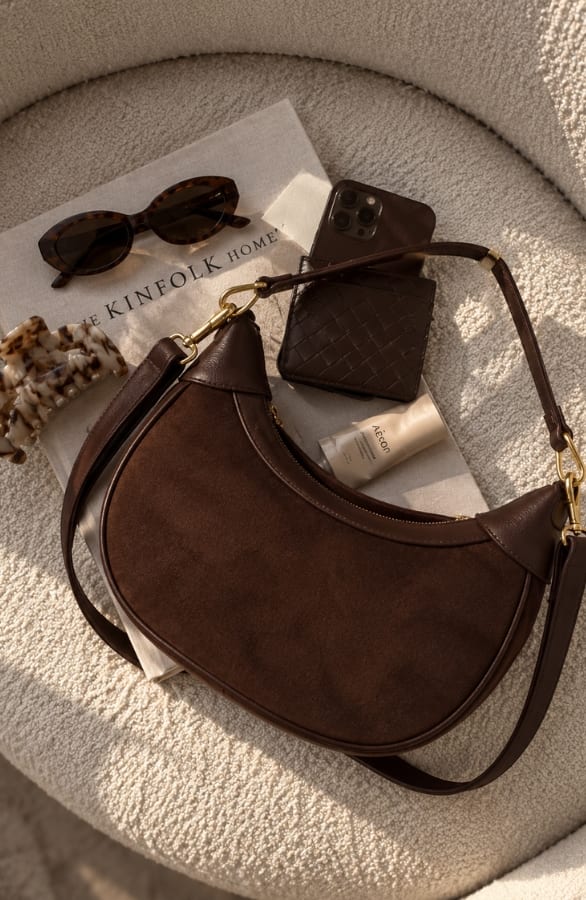 Schoudertas Suedine Choco – accessoires, foto 3
