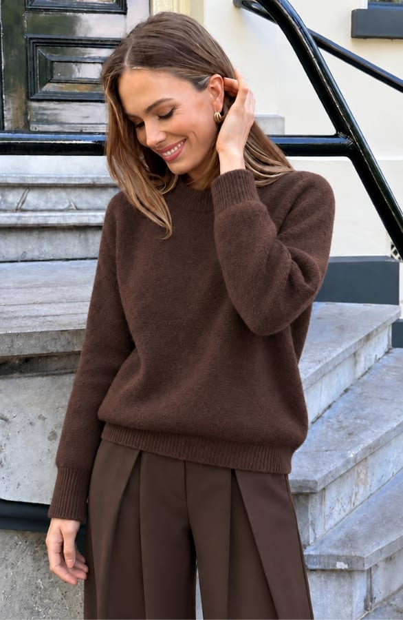 Fluffy Knitted Trui Choco – truien, foto 3