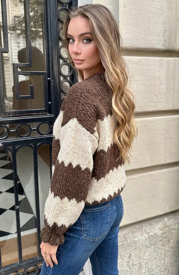 Zachte Gebreide Trui Choco Beige – truien, foto 4