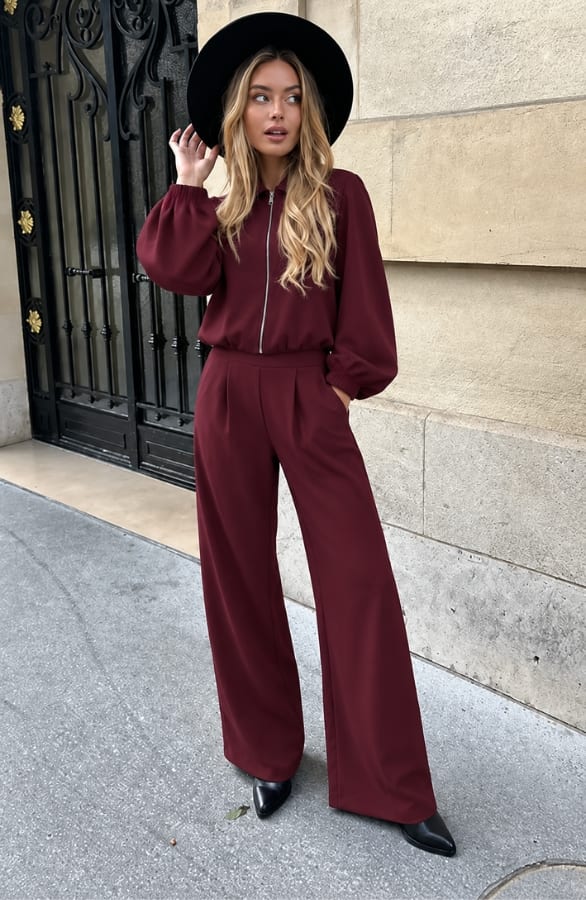 Zip Jacket Burgundy – jassen, foto 4