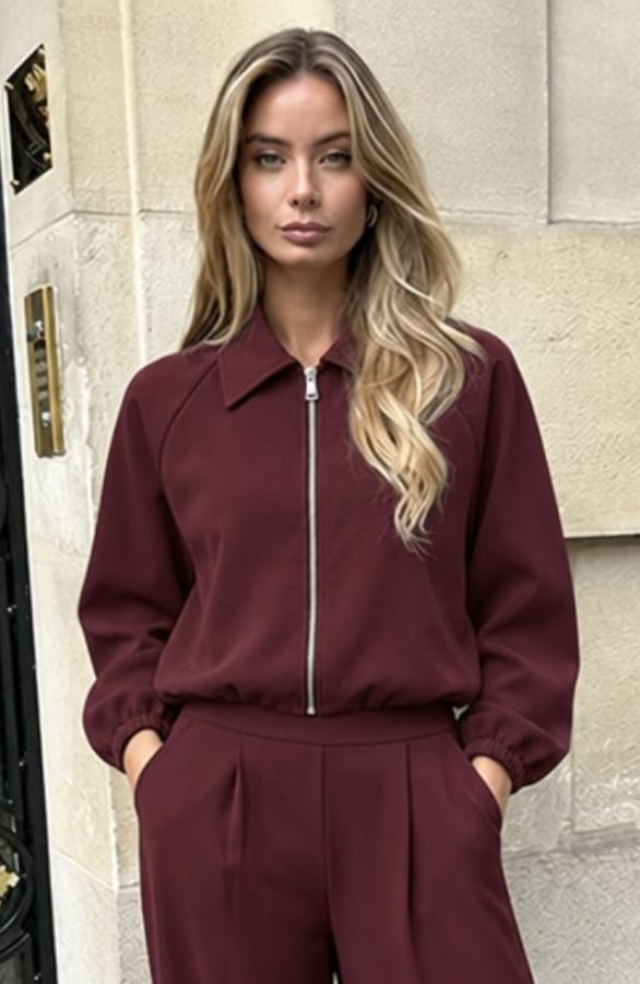Zip Jacket Burgundy – jassen, foto 2