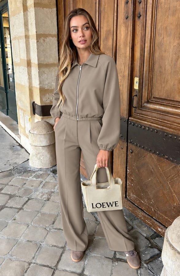 Zip Jacket Taupe – jassen, foto 2