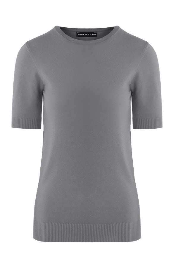 Korte Mouwen Stretch Top April Grijs – shoparchief