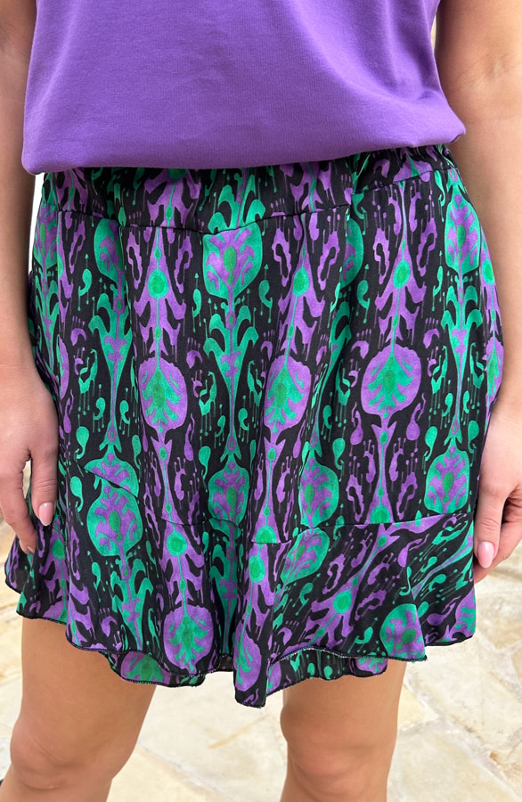 Skort Met Print Ramona Paars Groen – shorts