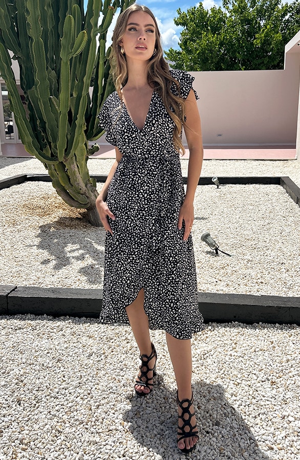 Midi Jurk Cheetah Jenny Zwart – alle jurkjes