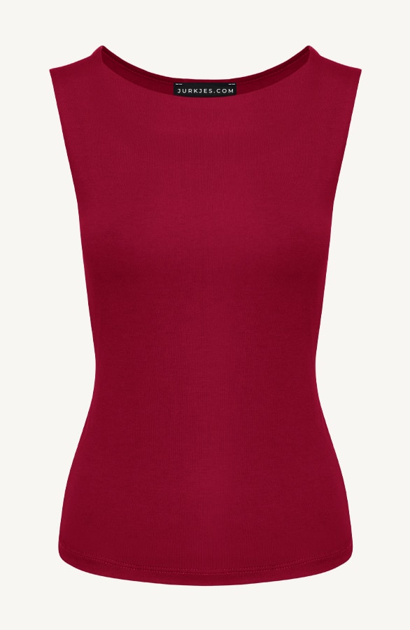 Round Neck Top Yulia Burgundy – shoparchief
