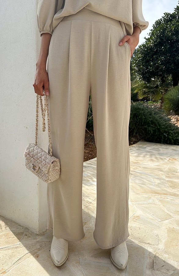 Pantalon Lilly Beige Regular – broeken