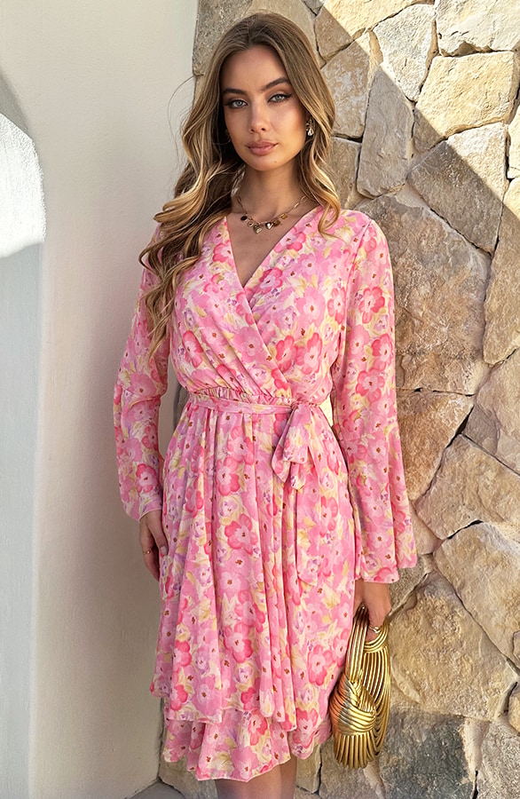 Wijde Mouw Jurk Ella Pastel – shoparchief, foto 7