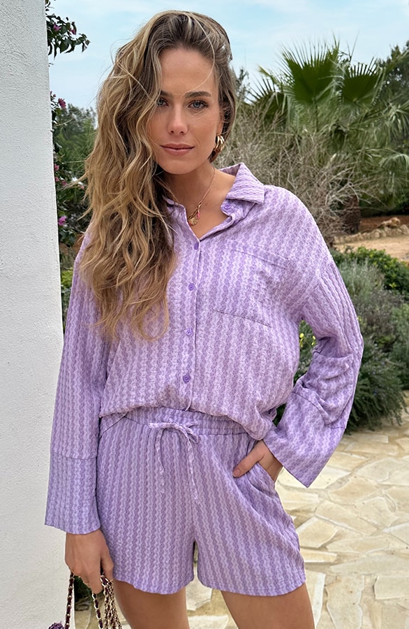 Chic Oversized Blouse Lila – dameskleding