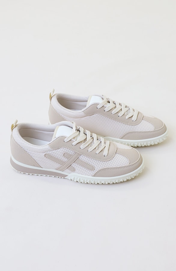 Mesh Sneakers Beige – schoenen