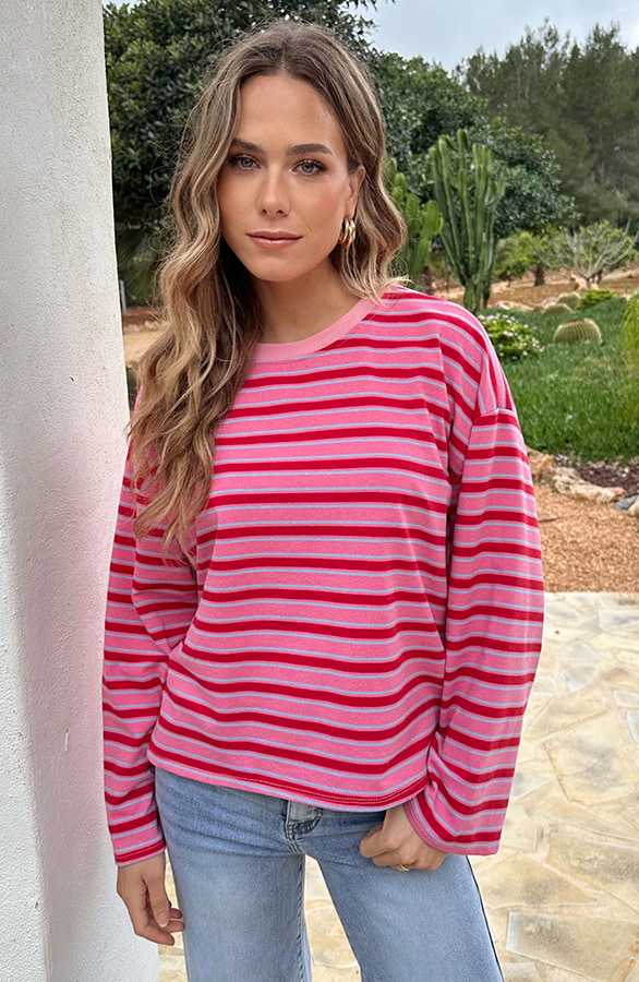 Oversized Gestreepte Katoenen Top Tricolore – shirts & tops