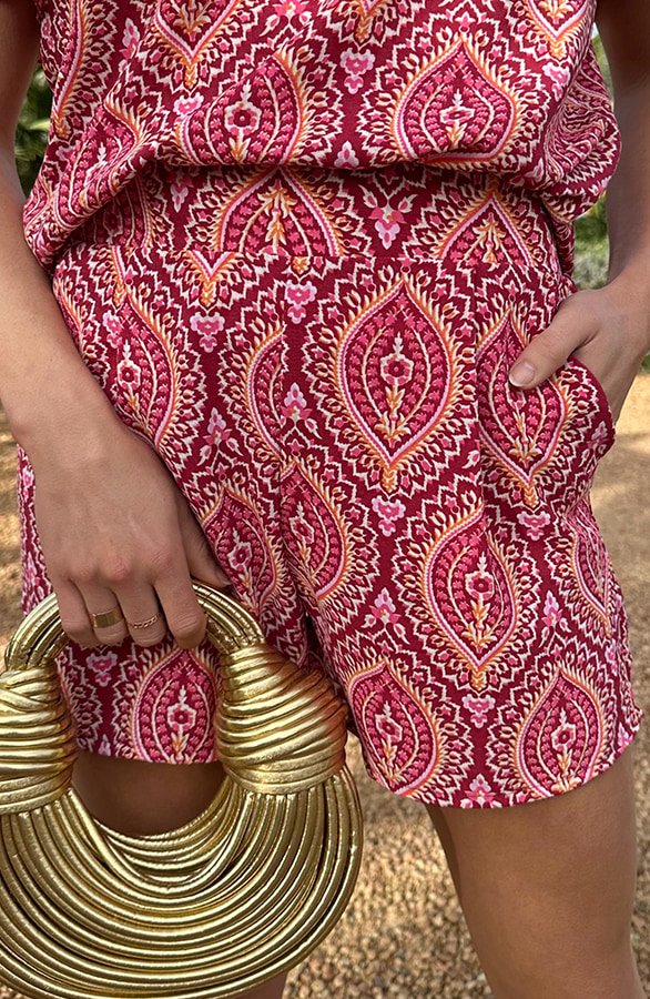 Short Lilly Print Rosso – shorts