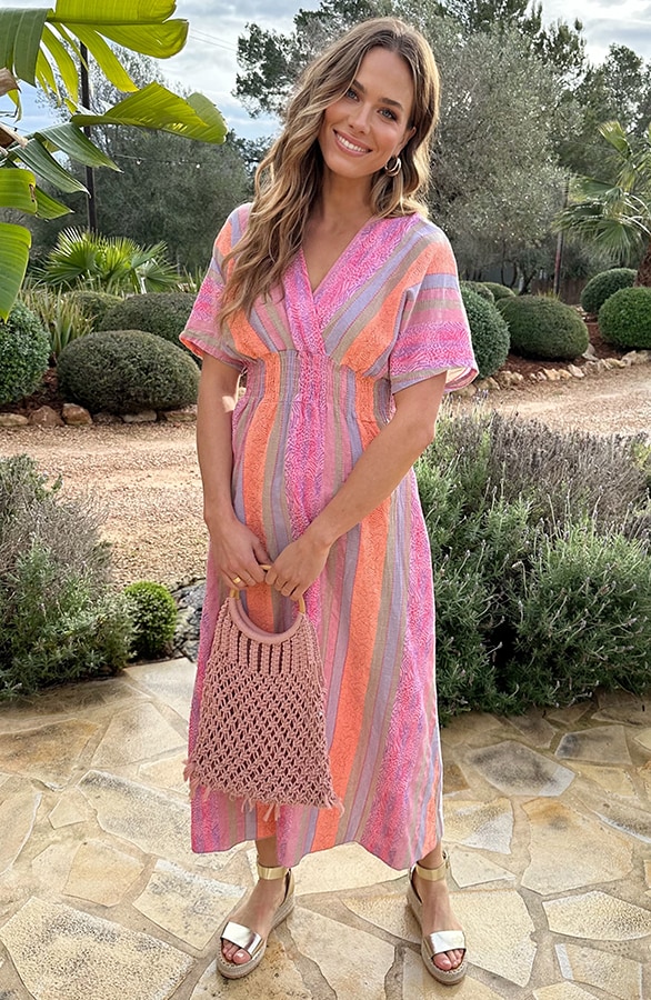 V-Hals Maxi Print Jurk Anouk Kelim Print – alle jurkjes