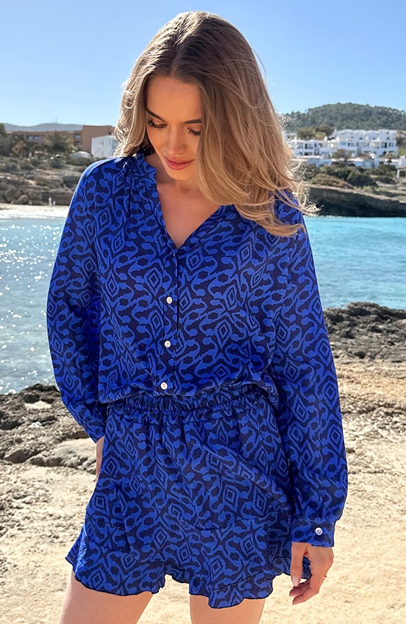 Casual Viscose Blouse Meike Kobalt – dameskleding
