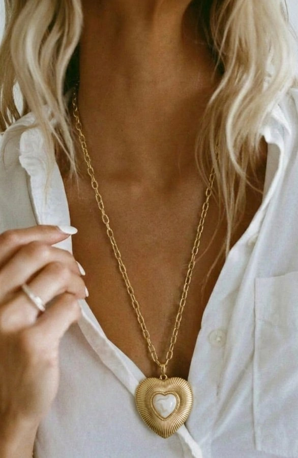 Vintage Marble Hart Ketting Goud – accessoires