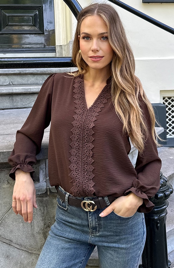 Boho Blouse Kant Bibi Choco – dameskleding