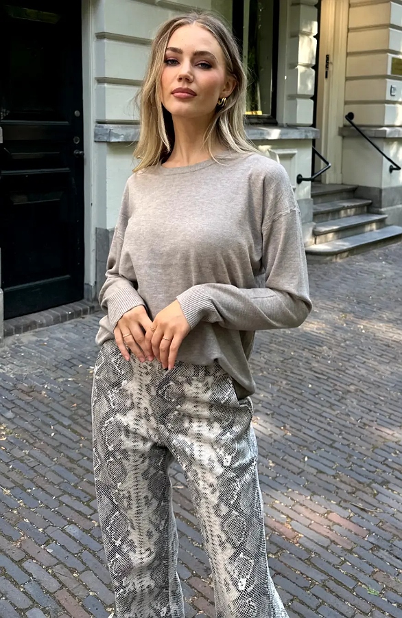 Essential Long Sleeve Top Taupe – shirts & tops, foto 4
