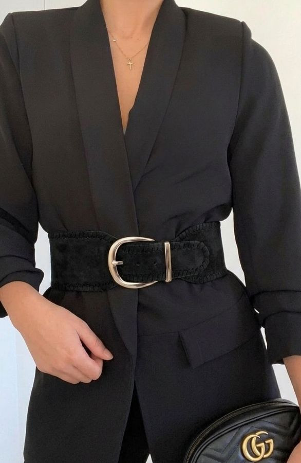 Stretchy Suede Riem Marcha Zwart – accessoires