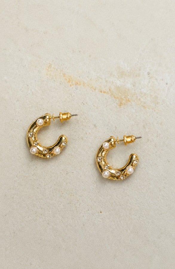 Pearl Spark Earrings Gold – accessoires