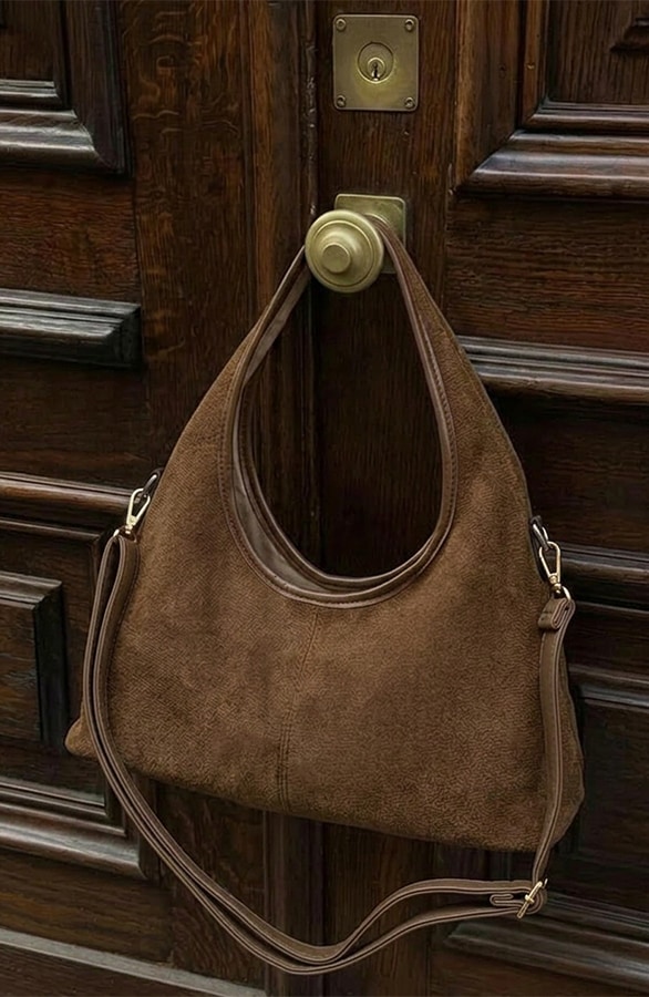 Essential Suedine Handbag Choco – accessoires