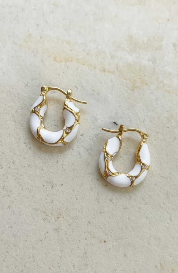 Marble Earrings white Gold – accessoires