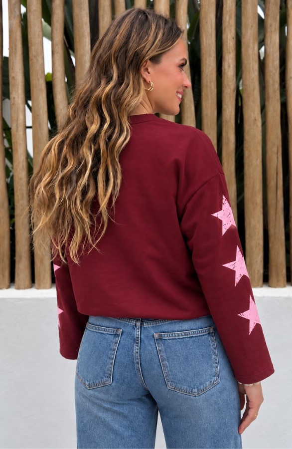 California Hustlers Top Katoen Burgundy Pink – shirts & tops, foto 4