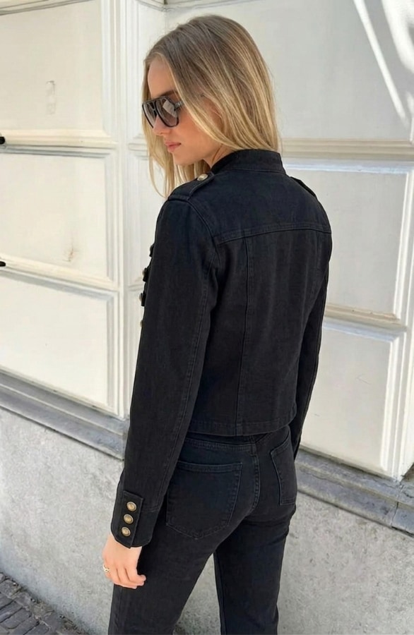 Statement Button Jacket Zwart – jassen, foto 5