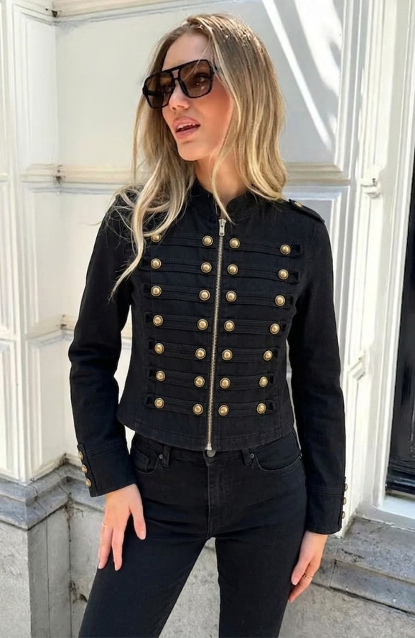 Statement Button Jacket Zwart – jassen, foto 7