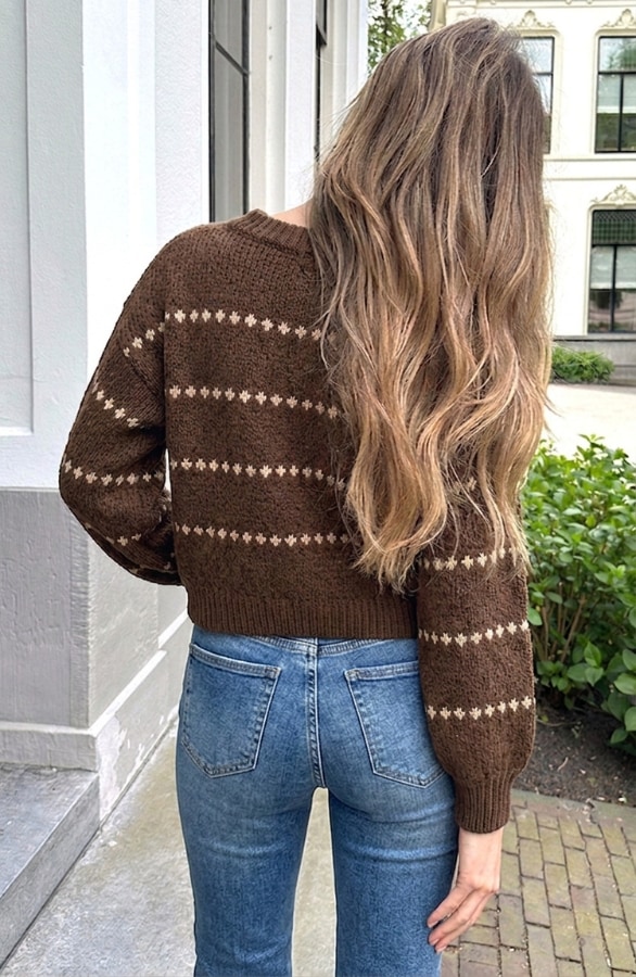 Stipjes Trui Emie Choco – truien, foto 4