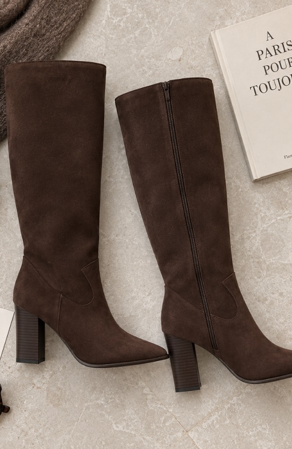 Suedine Classic Hak Laarzen Choco – schoenen, foto 3