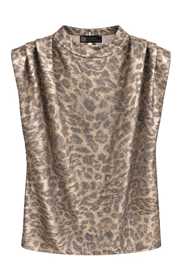 Top Met Plooien Lilly Metallic Leopard – shirts & tops