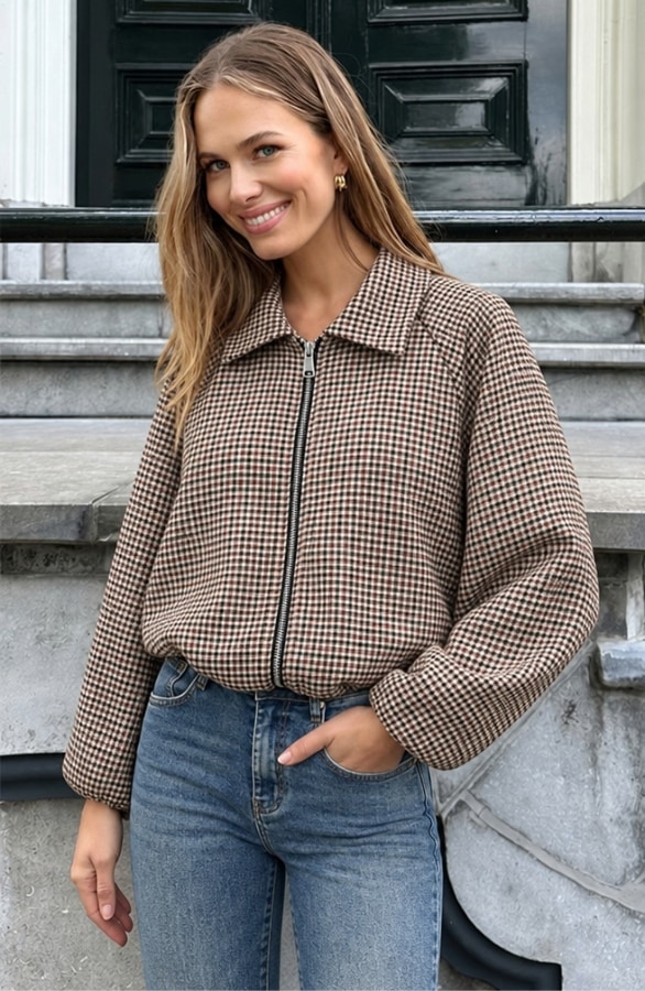 Ruit Zip Bomberjack Romy Bruin – jassen